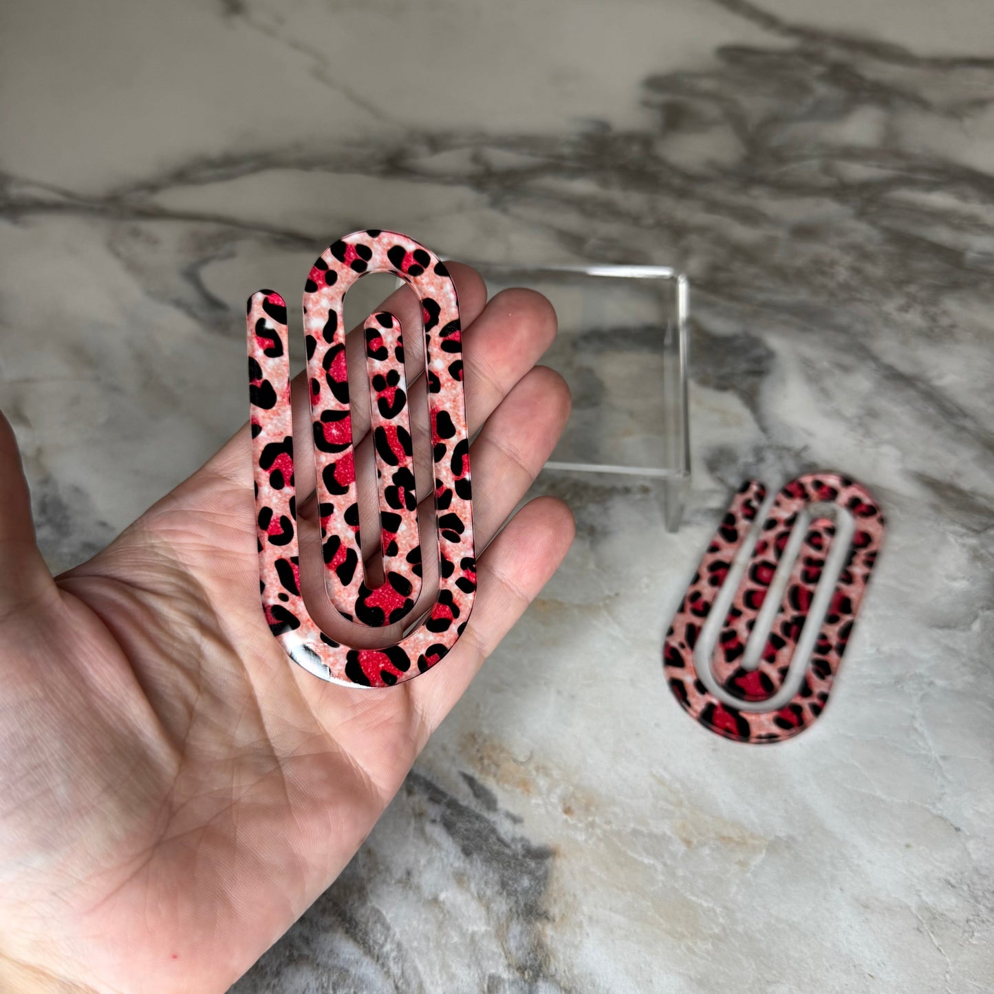 Jumbo Paperclip - Pink Animal Print - PREORDER