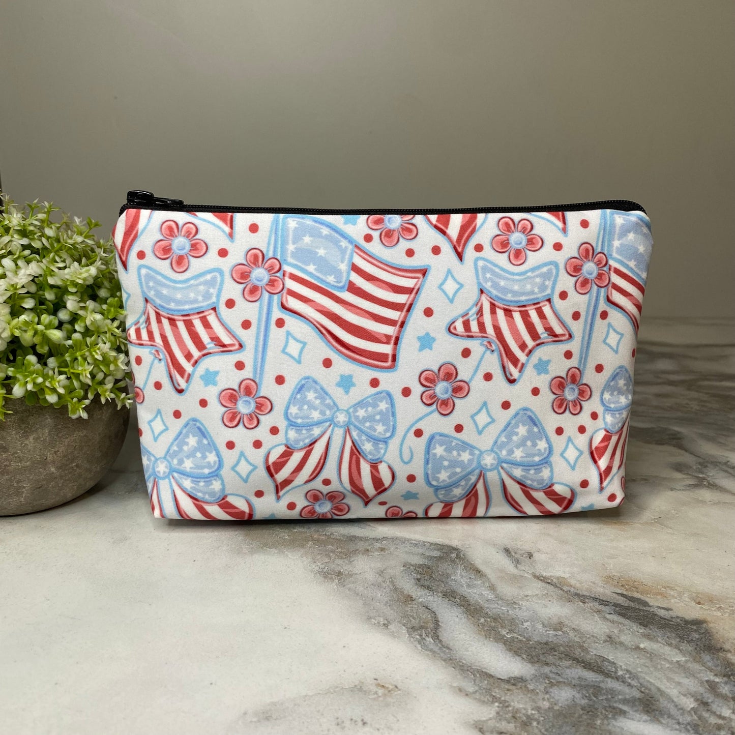 Pouch - 4th of July - Flag Bow Star