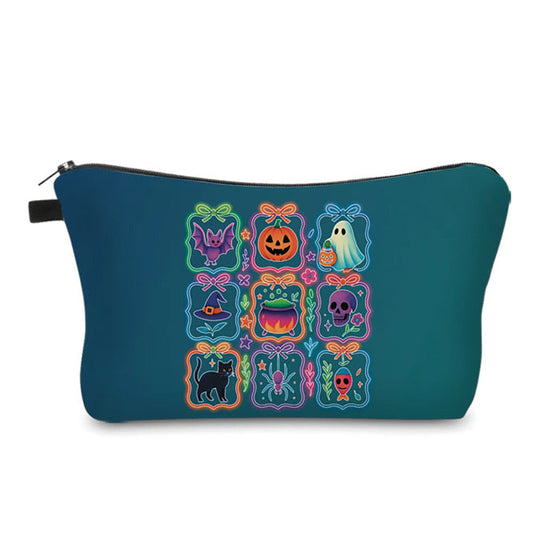 Pouch - Halloween Fall - Halloween Neon Things on Teal