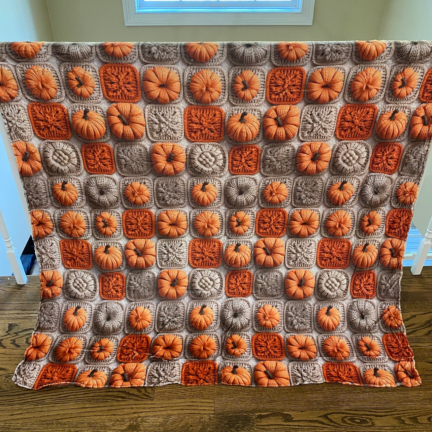 Blanket - Halloween - Knit Pumpkins - PREORDER