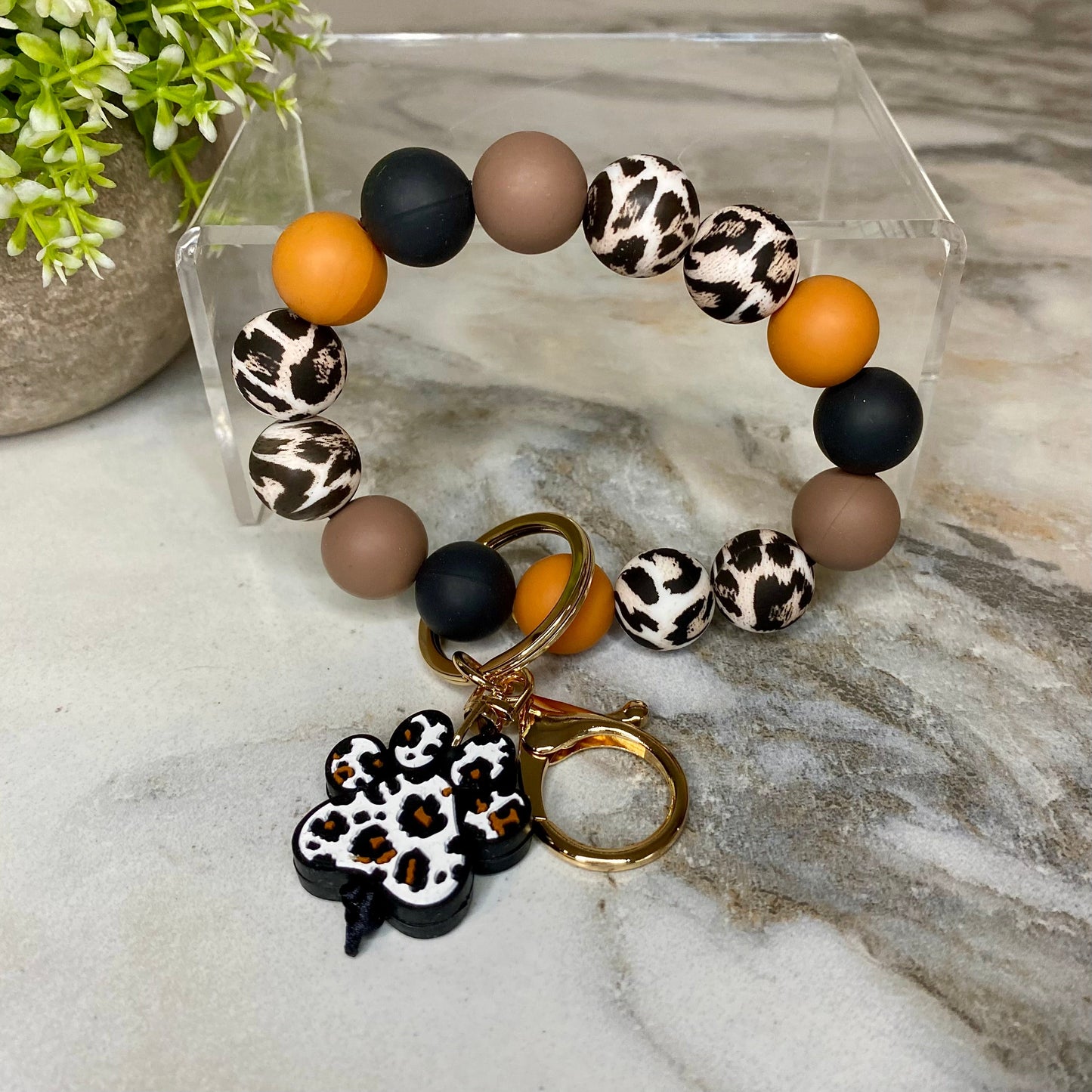 Silicone Bracelet Keychain - Dog Paw Animal Print #2