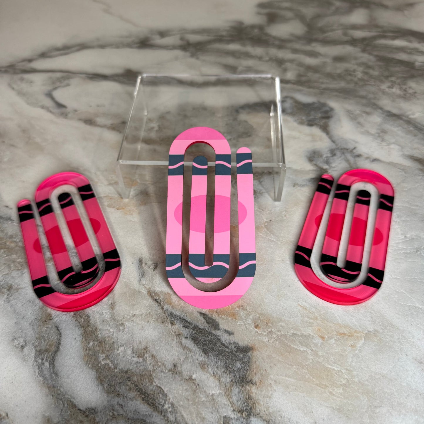 Jumbo Paperclip - Hot Pink Crayon - PREORDER