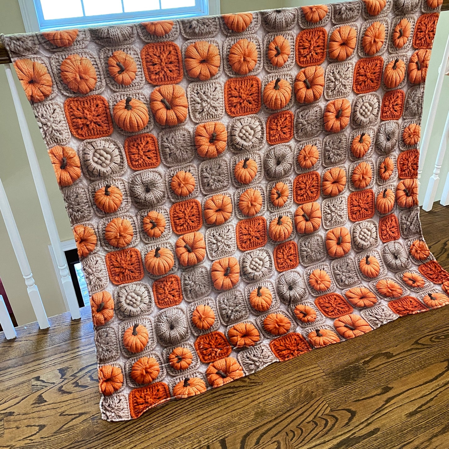 Blanket - Halloween - Knit Pumpkins - PREORDER