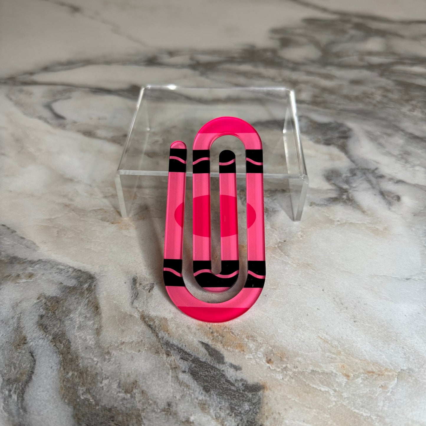 Jumbo Paperclip - Hot Pink Crayon - PREORDER