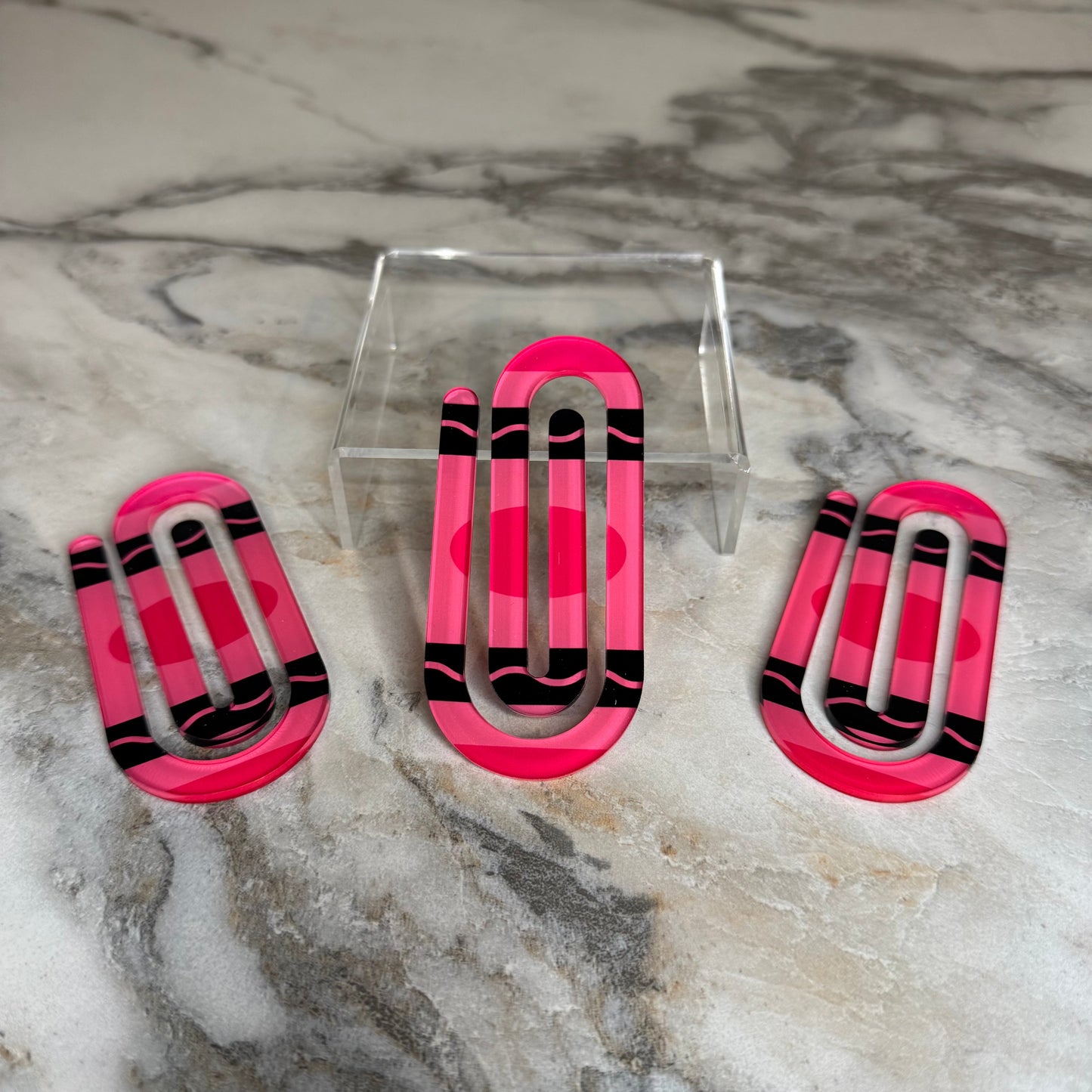 Jumbo Paperclip - Hot Pink Crayon - PREORDER