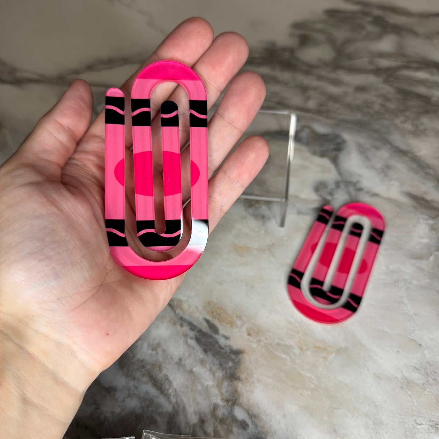 Jumbo Paperclip - Hot Pink Crayon - PREORDER