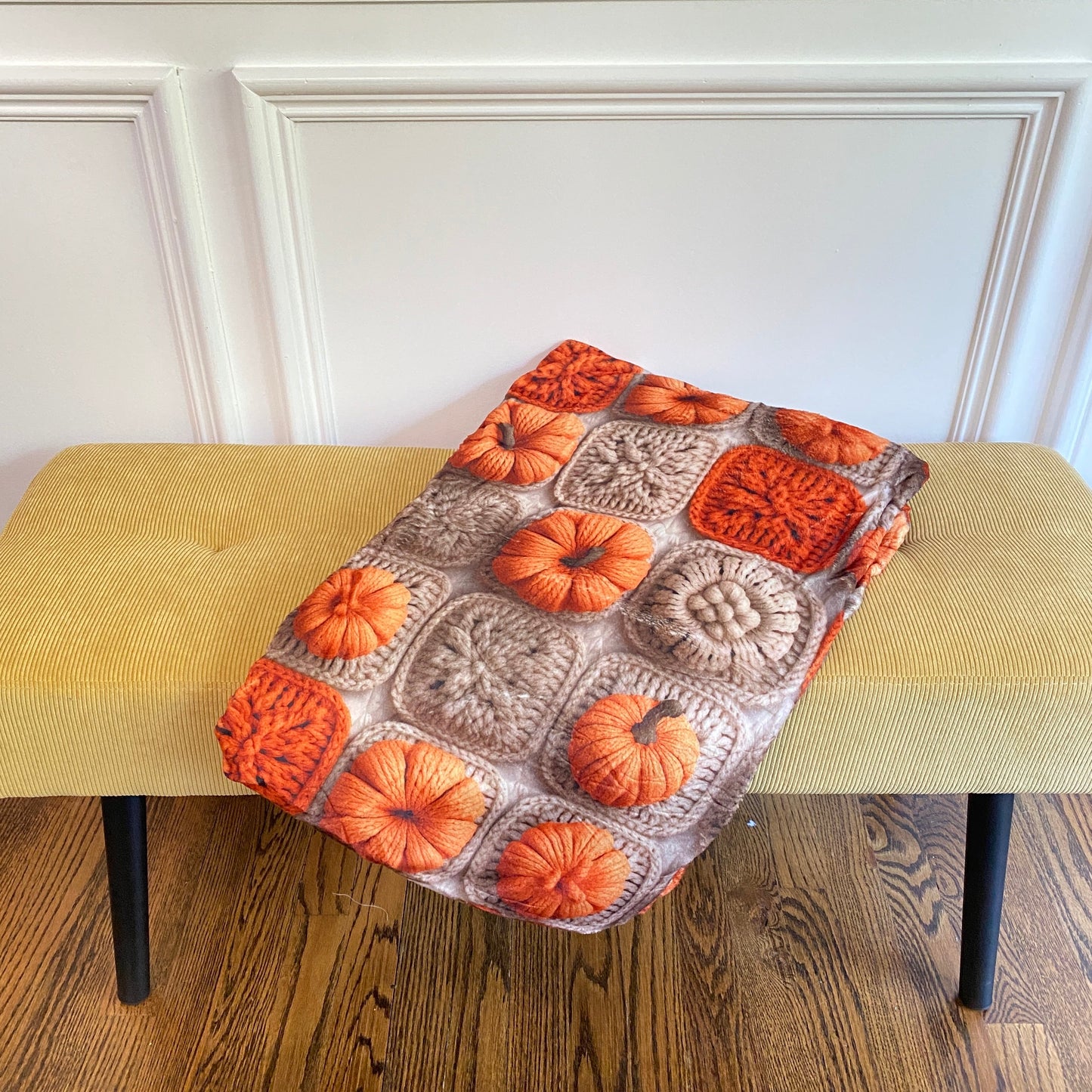Blanket - Halloween - Knit Pumpkins - PREORDER