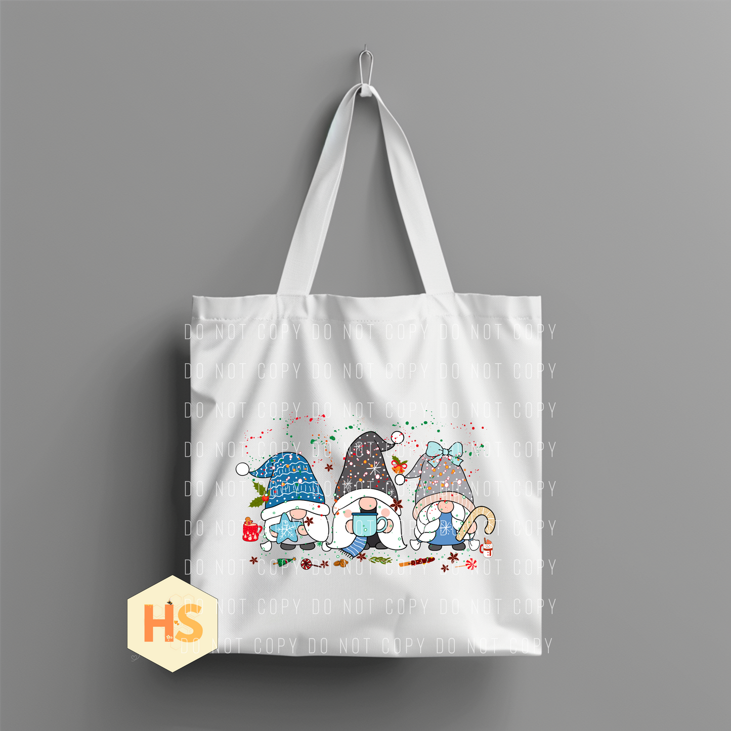 Tote Bag - Christmas Blue Gnome - PREORDER 7/8-7/11
