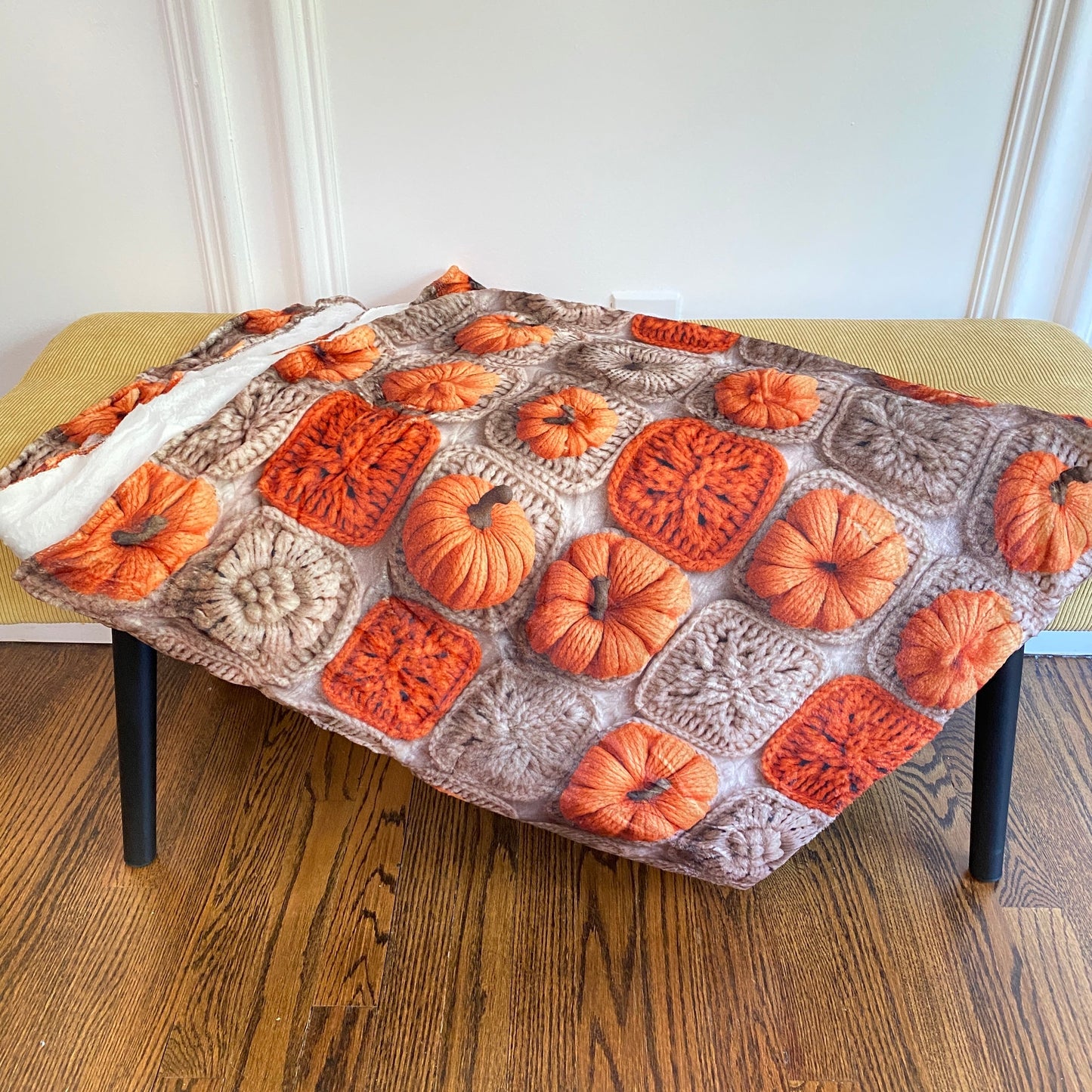 Blanket - Halloween - Knit Pumpkins - PREORDER