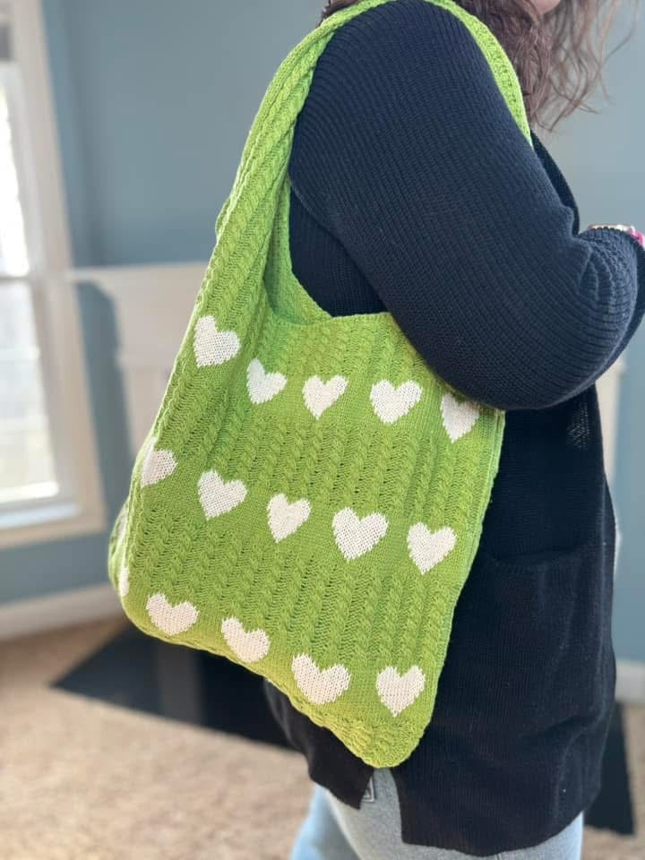 Heart Tote Bag - Knit Sweater