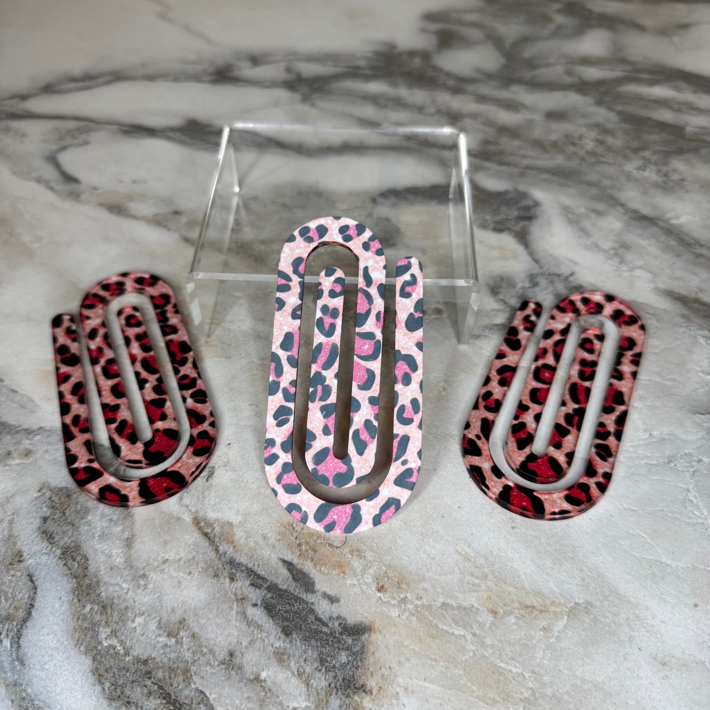Jumbo Paperclip - Pink Animal Print - PREORDER
