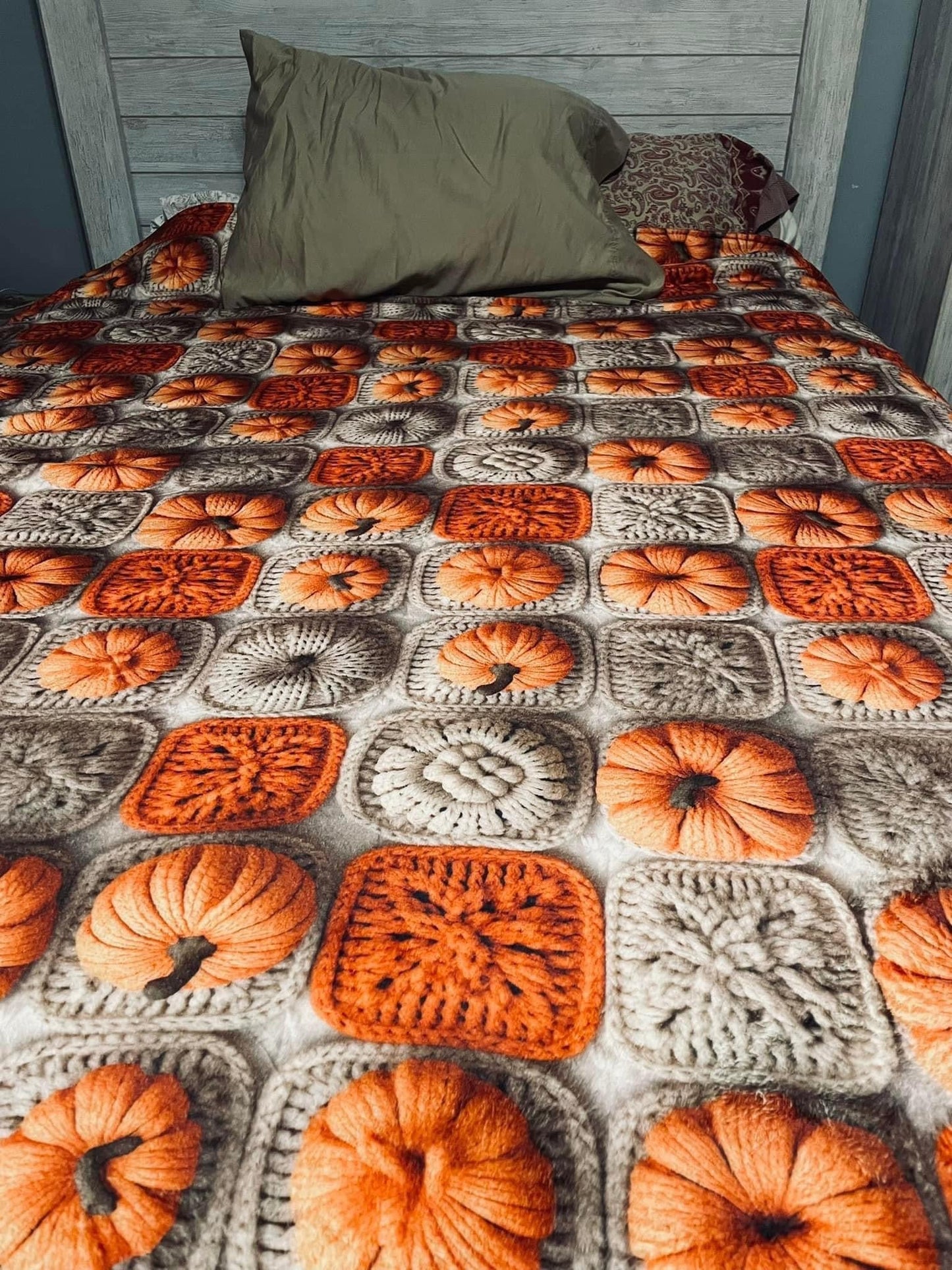 Blanket - Halloween - Knit Pumpkins - PREORDER