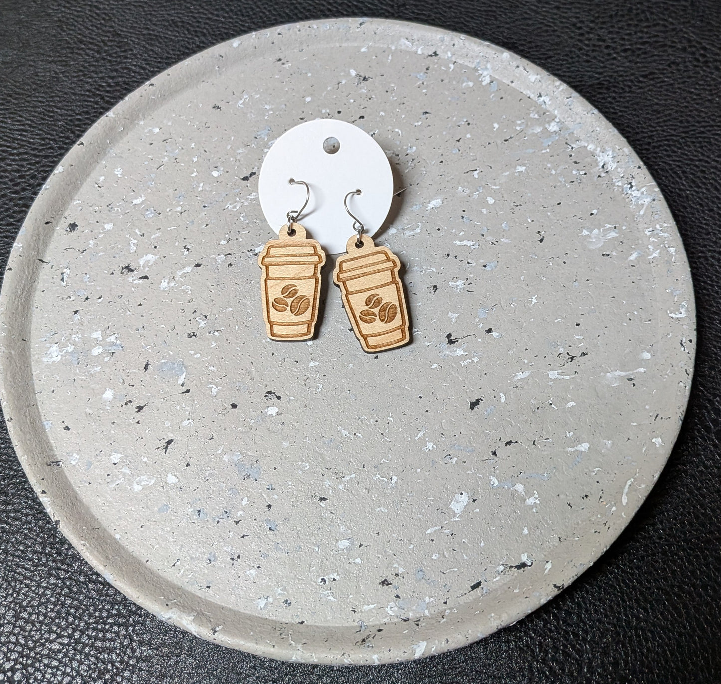 Wooden Coffee Cup Earrings