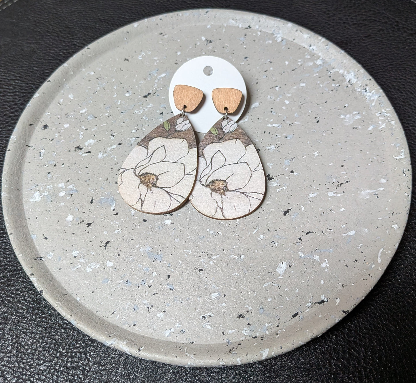 Wooden Floral Earrings