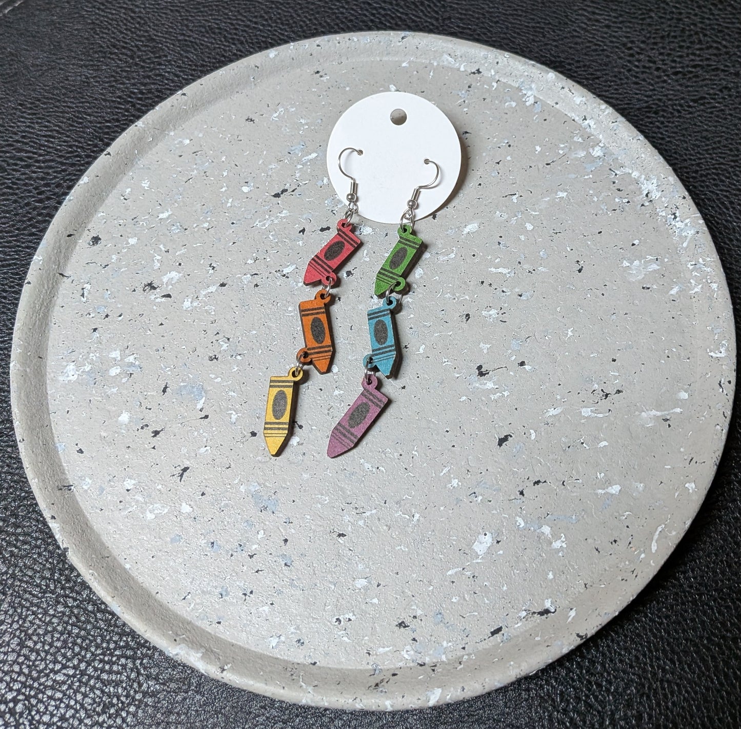Wooden Crayon Earrings