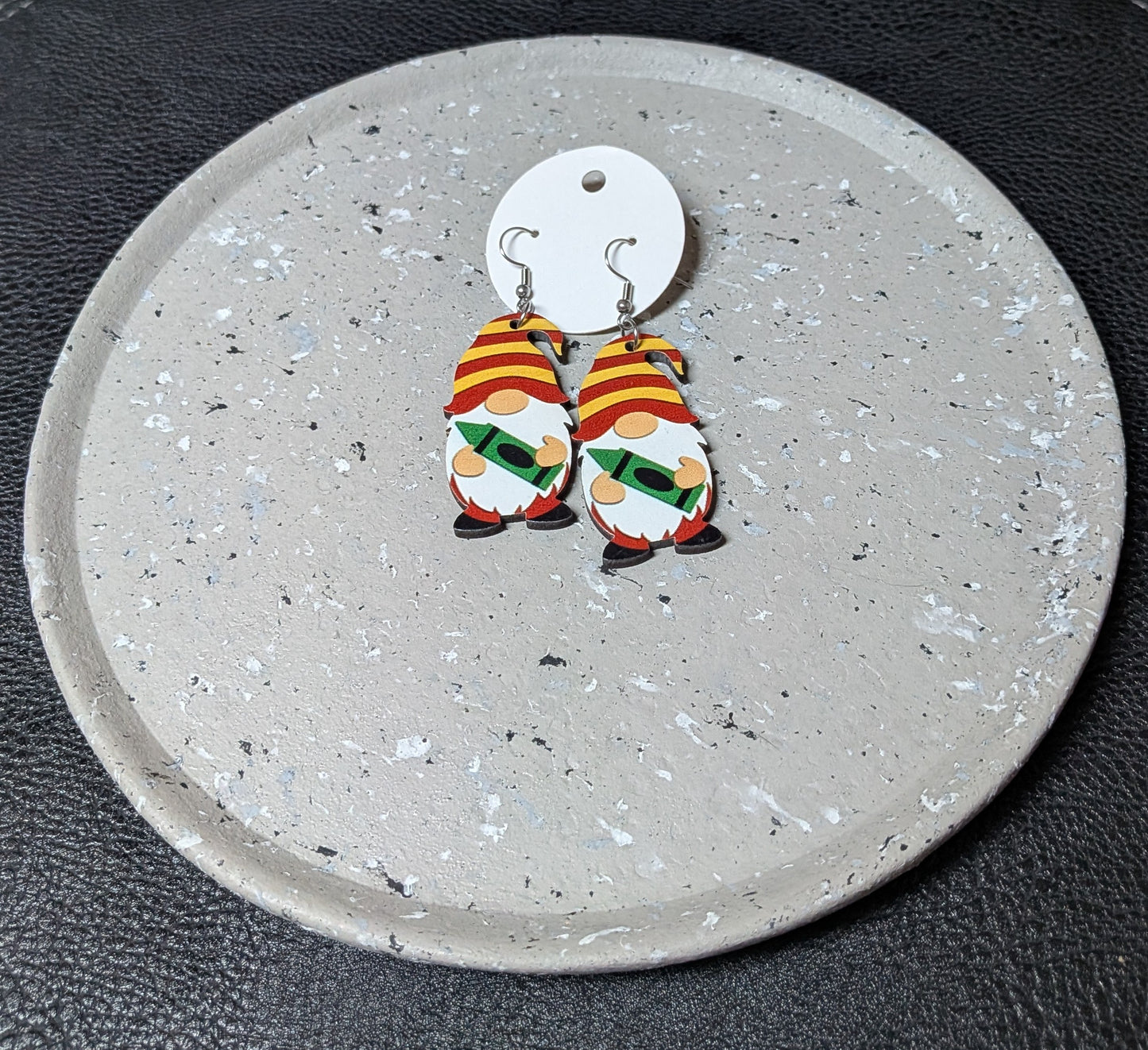 Wooden Gnome Earrings
