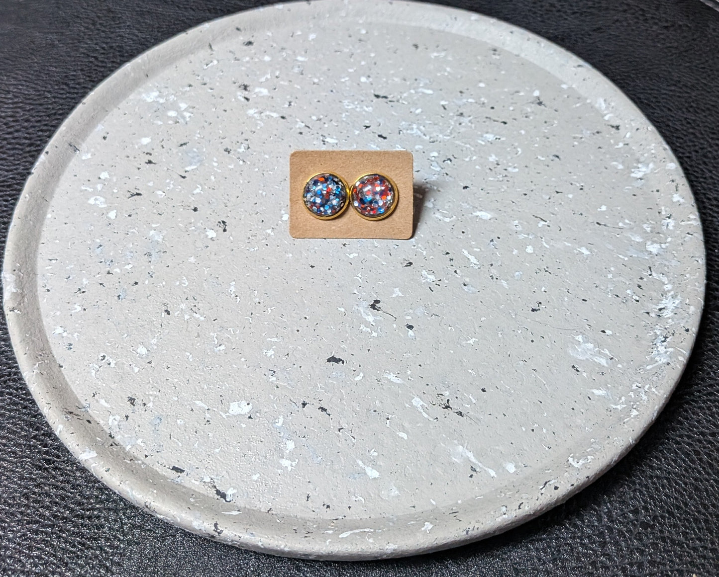 Red, White, Blue Glitter Earrings