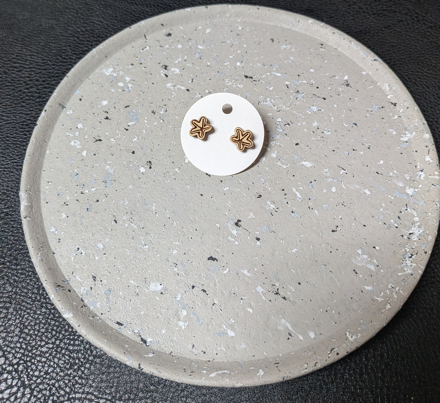 Wooden Starfish Earrings