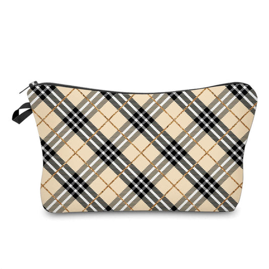 Pouch - Plaid Tan & Gold