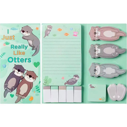 Sticky Note Booklet Set - Otters - PREORDER 6/21-6/24