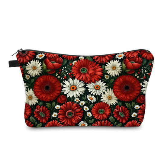 Pouch - Floral Bold Red Daisy
