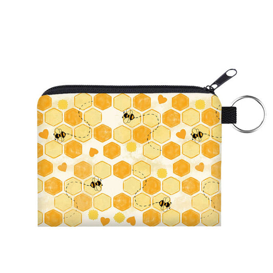 Mini Pouch - Honeycomb Bee Hearts