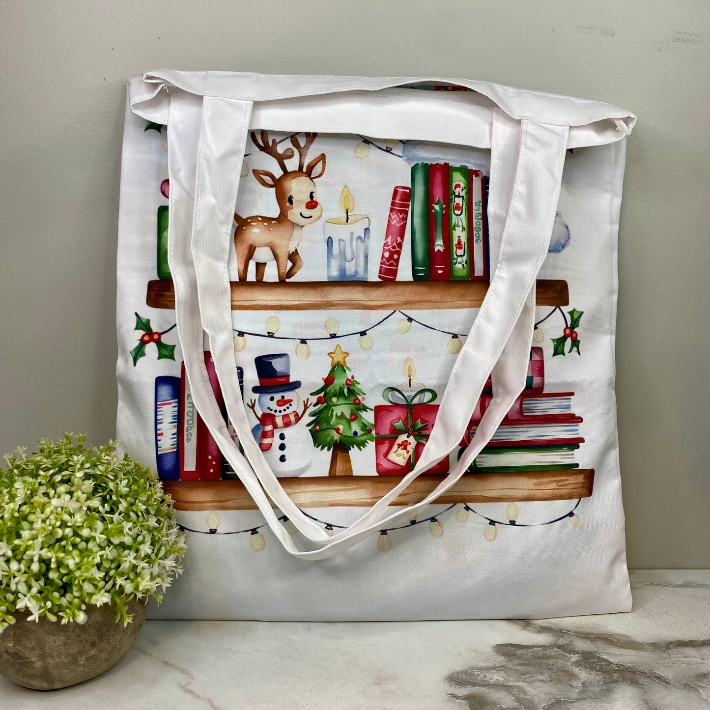 Tote Bag - Christmas - #5 - Bookshelf