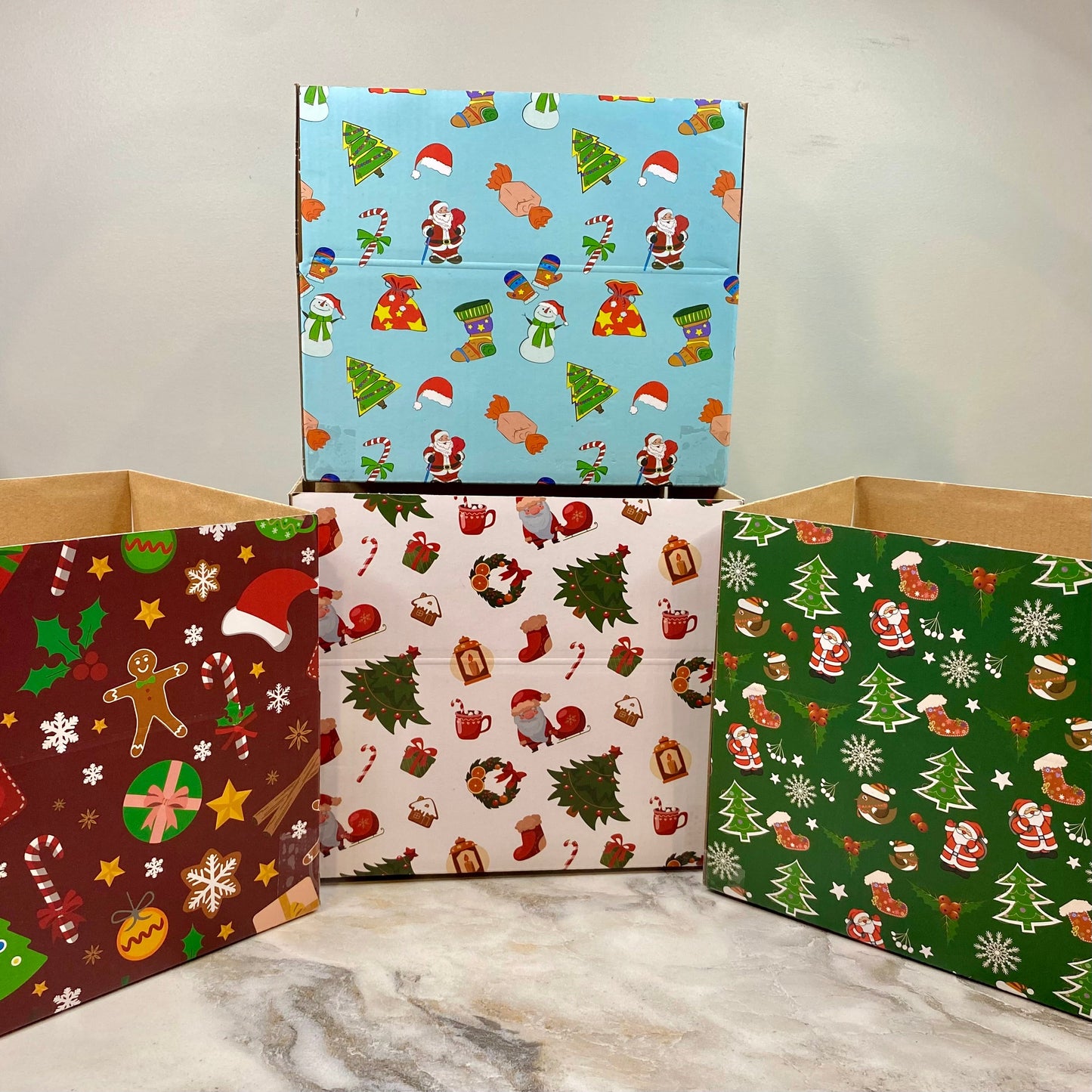 Christmas Gift Box with Crinkle Paper - Large