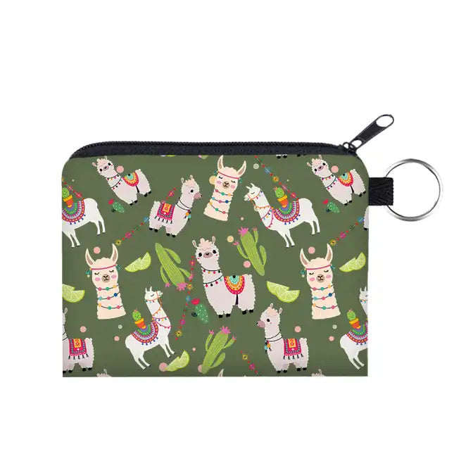 Mini Pouch - Green Llama