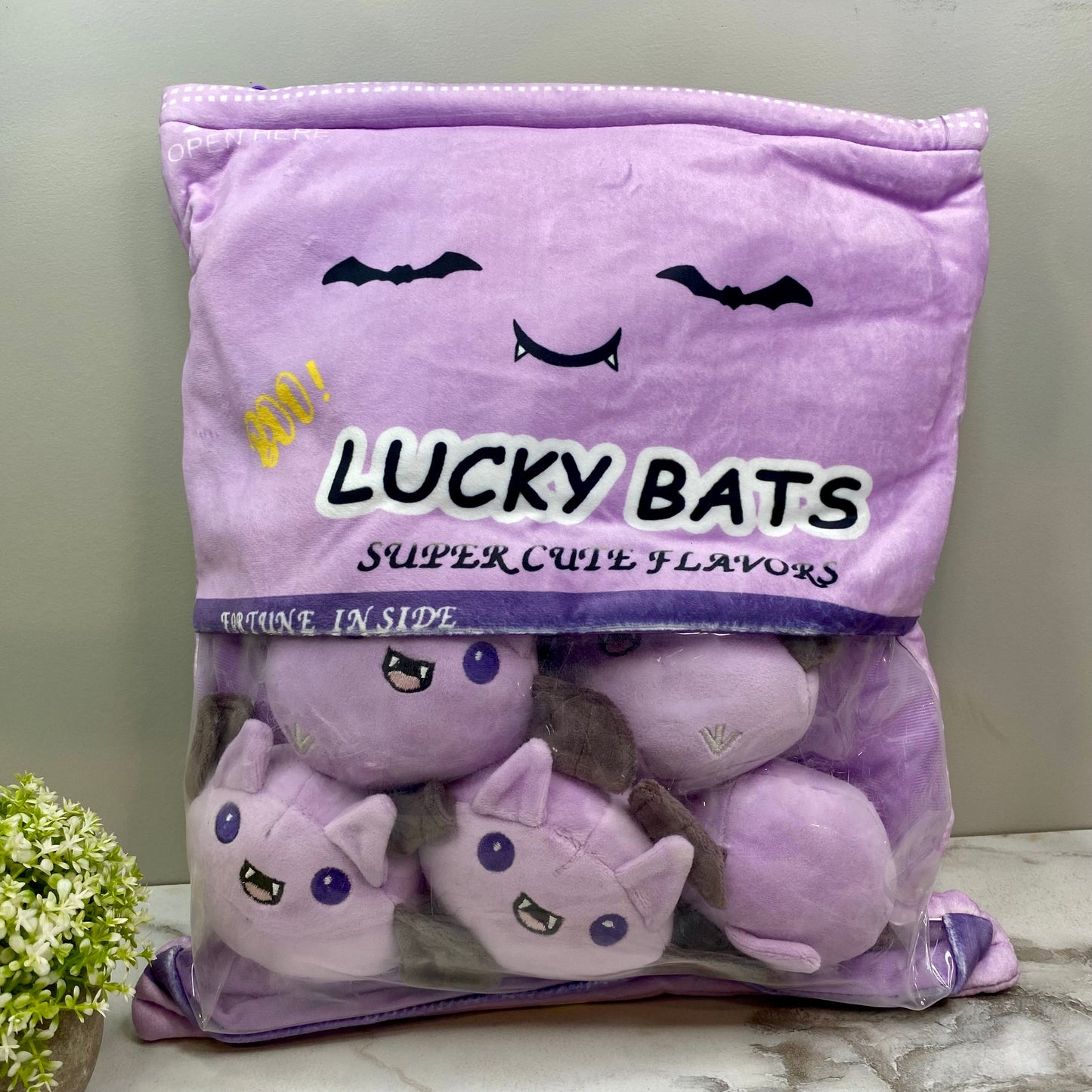 Stuffed Bag of Bats Toy - Purple Halloween