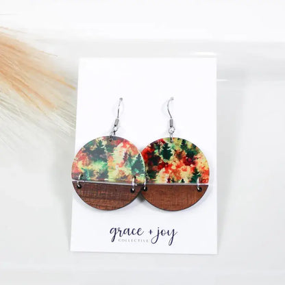 Fall Watercolor Dangle Earrings, Acrylic Earrings