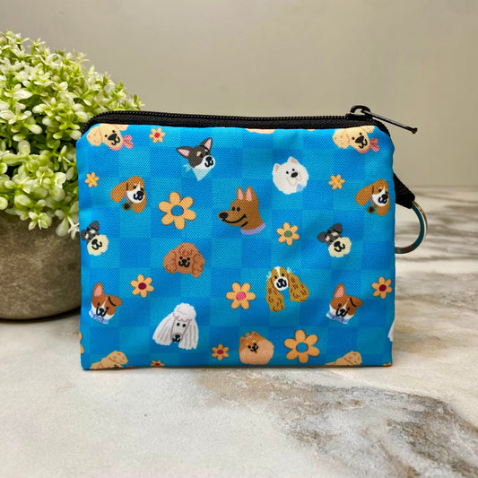 Mini Pouch - Dog Checker Blue