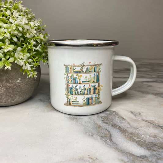 Mug - Reading - Bookshelf on White