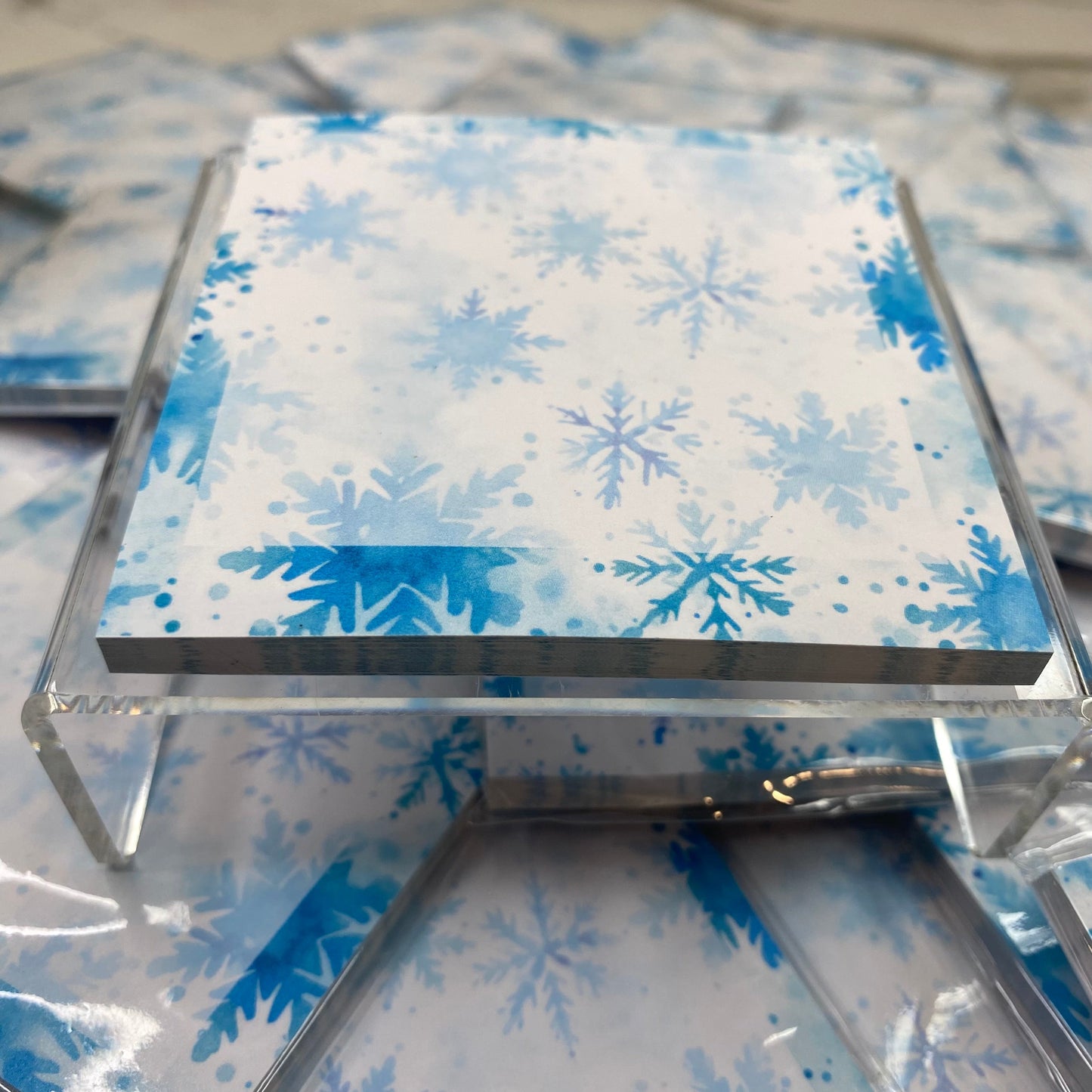 The Sticky Note Collection - Christmas Light Blue Snowflakes