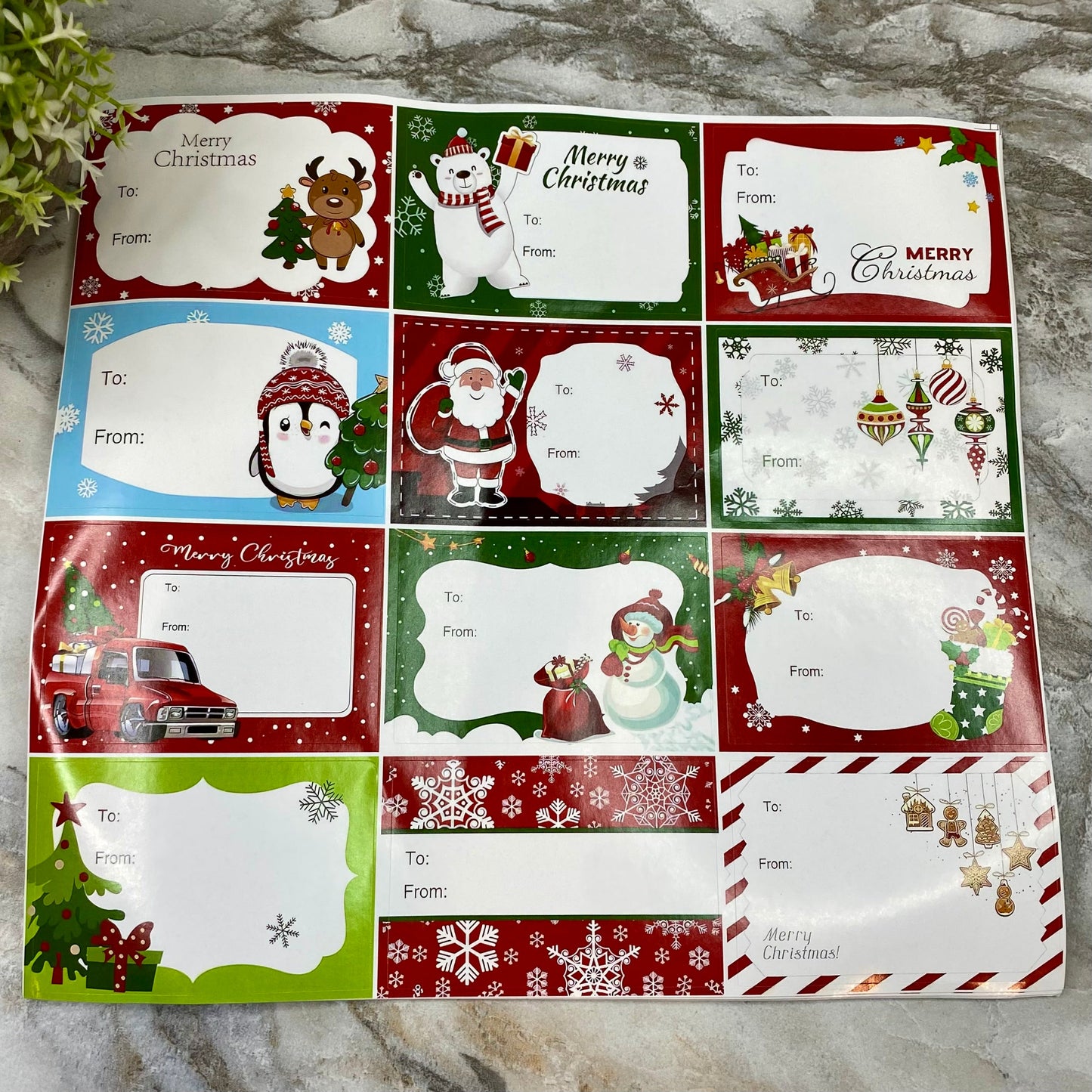 Christmas Gift Stickers Sheet