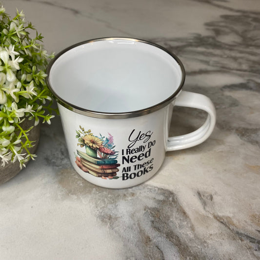 Mug - Reading - All These Books on White