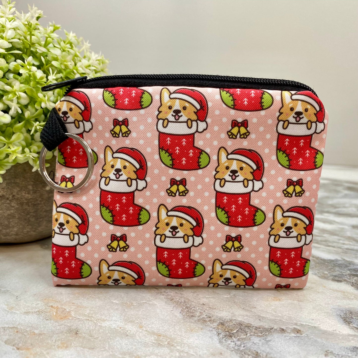 Mini Pouch - Christmas Corgi Stocking