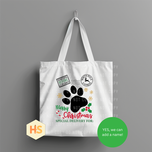 Tote Bag - Christmas Paw Custom - PREORDER 7/8-7/11