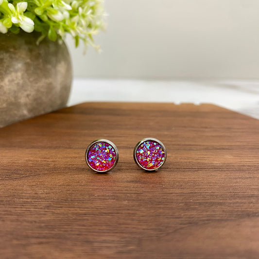 Druzy Stud Earrings - 8mm - #27