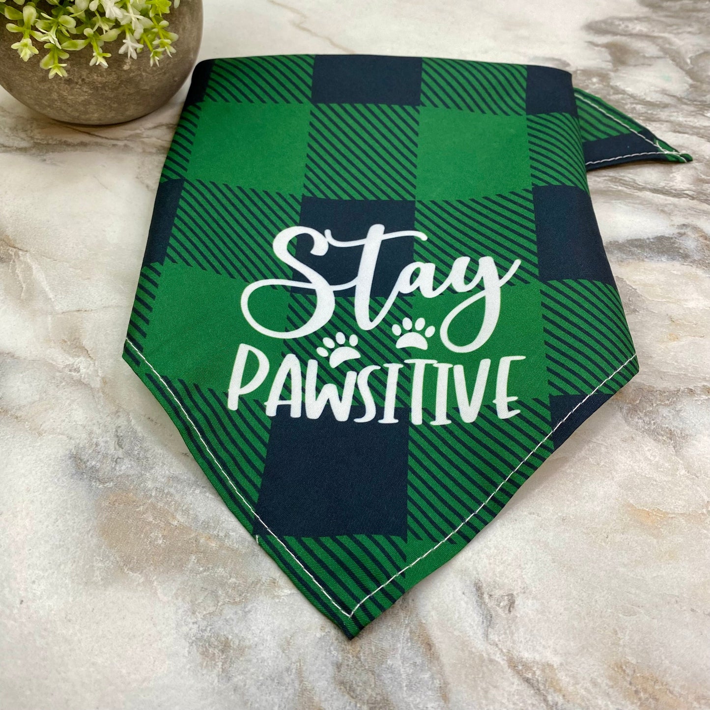 Dog Bandana - Plaid - Stay Pawsitive