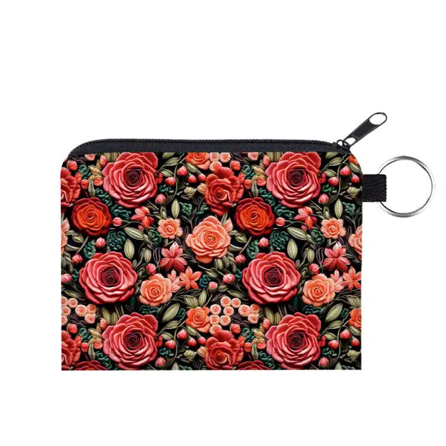 Mini Pouch - Embroidery Rose Floral