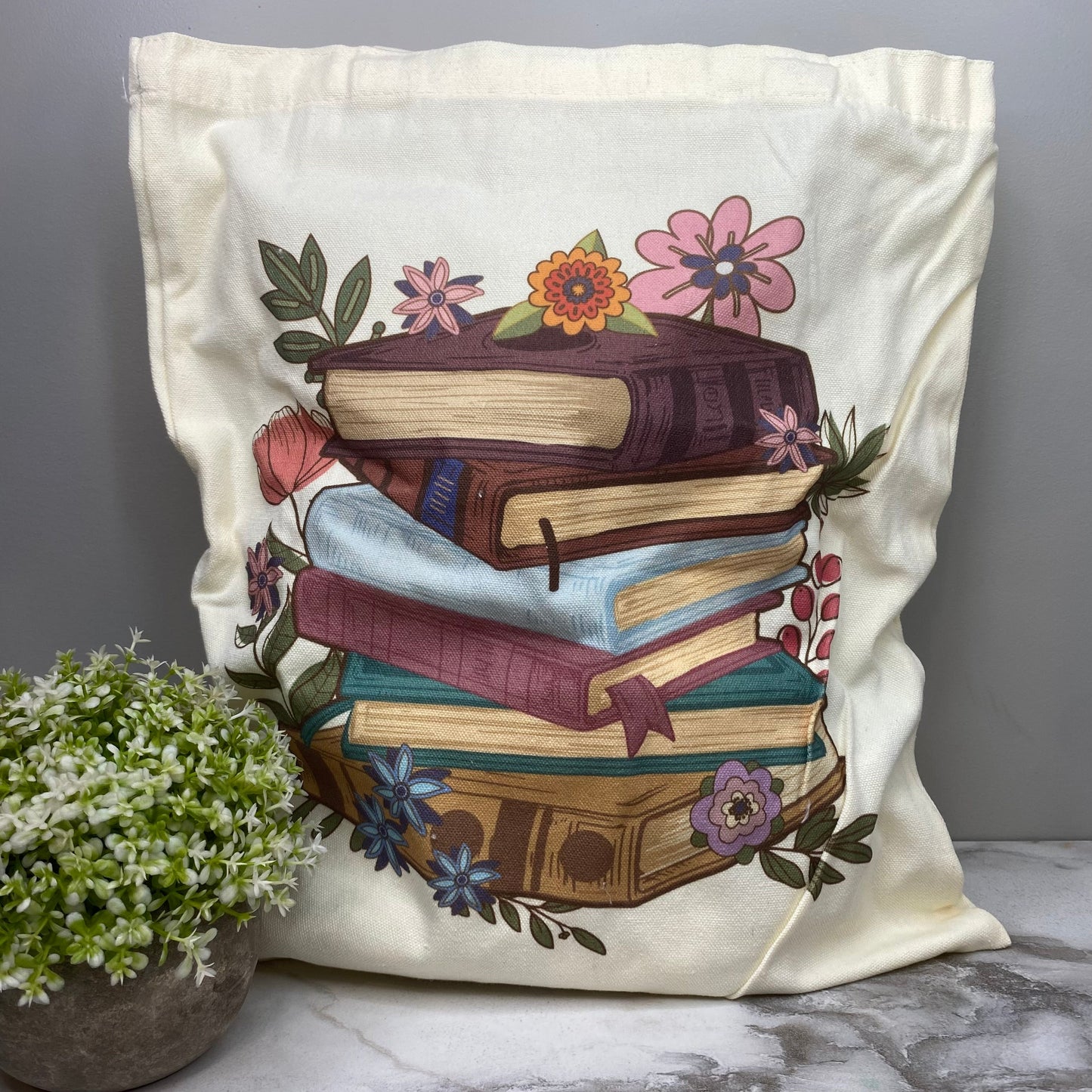 Tote Bag - Floral Books - #5