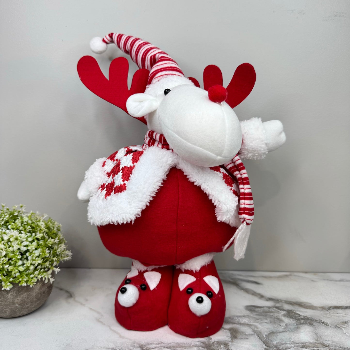 Telescopic Standing Christmas Decor - Red & White