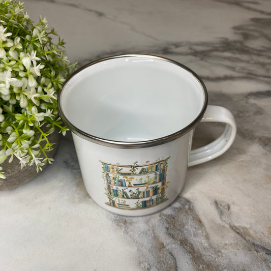 Mug - Reading - Bookshelf on White