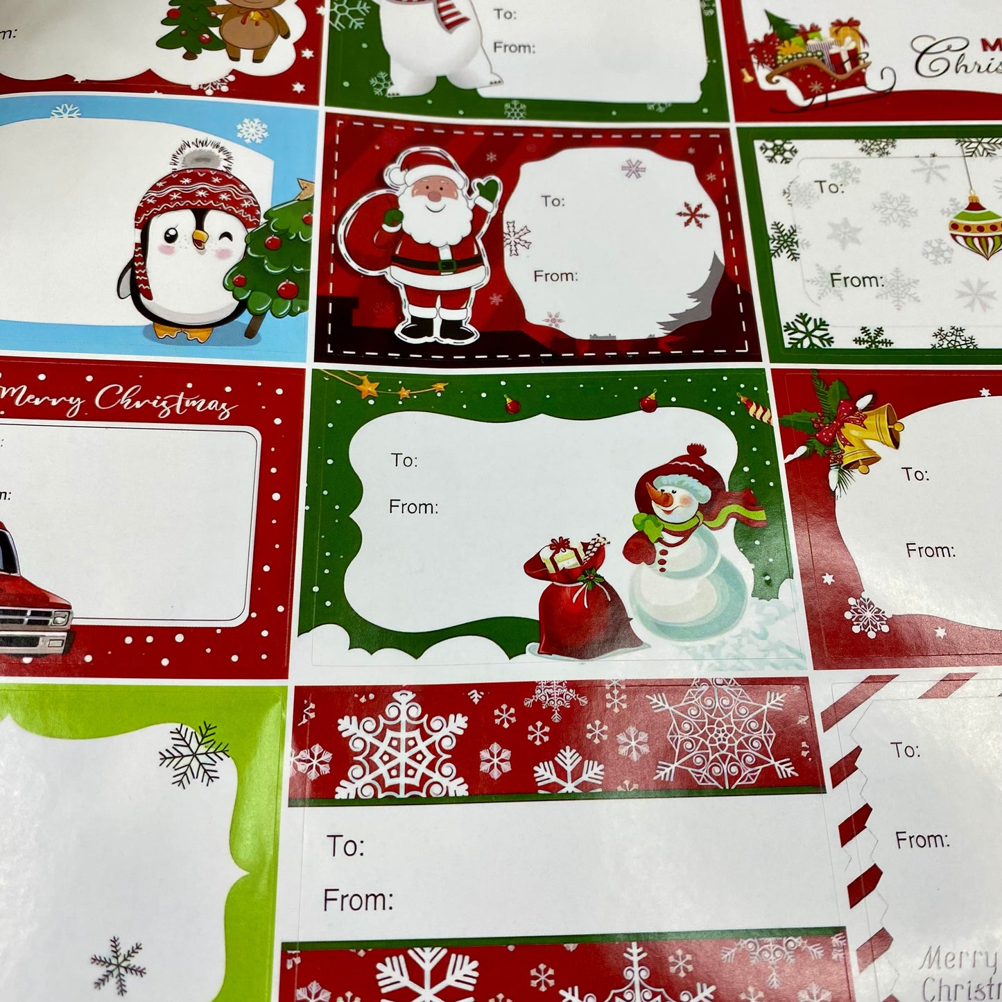 Christmas Gift Stickers Sheet