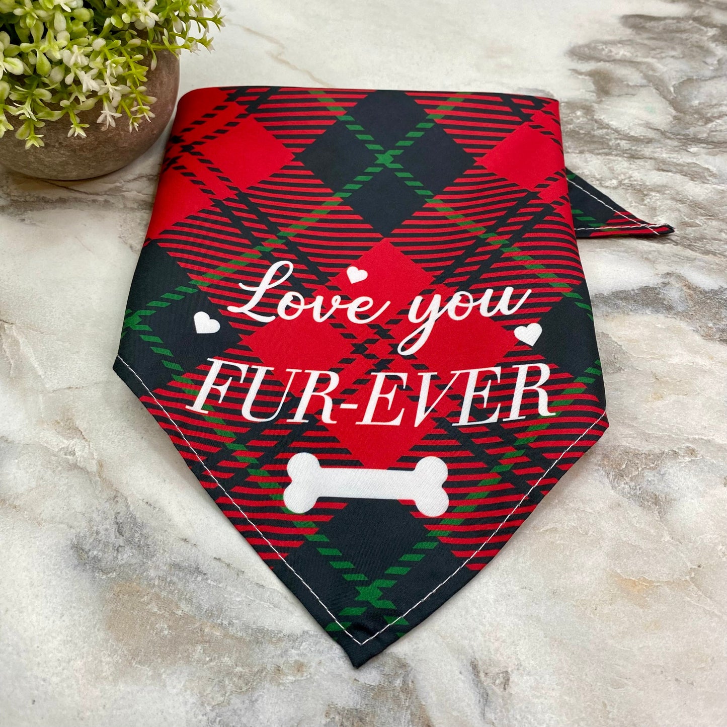 Dog Bandana - Plaid - Love You Fur-Ever