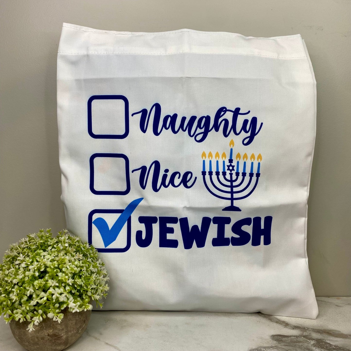 Tote Bag - Christmas/Hanukkah - #21 - Naughty Nice Jewish