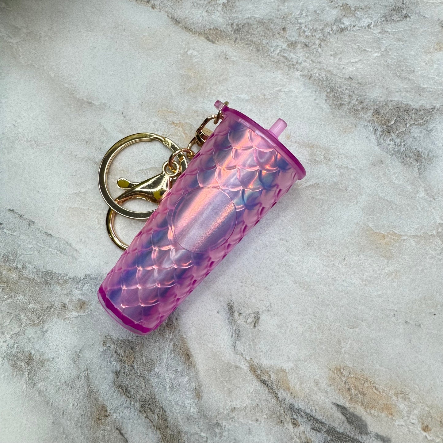 Keychain - Studded Tumbler - Pink + Lavender Mermaid