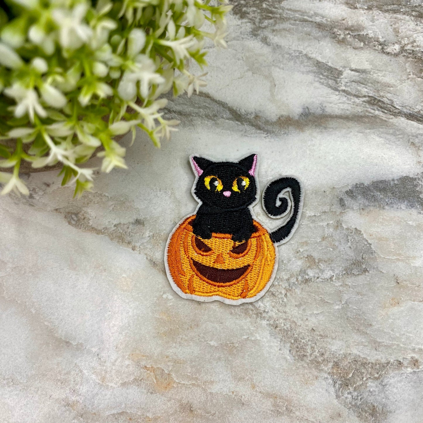 Embroidered Patches - Halloween - Cat Pumpkin #2