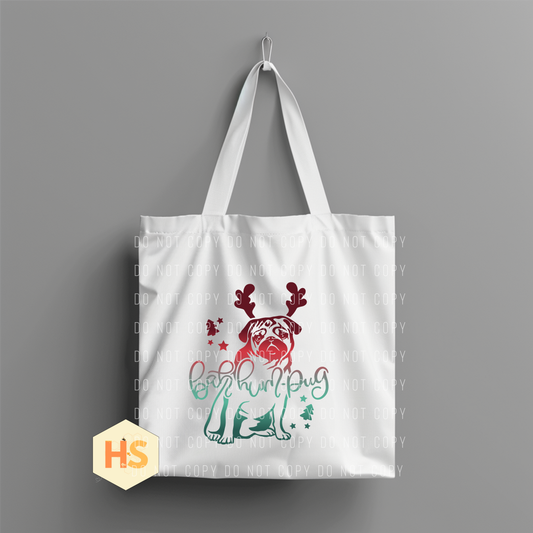 Tote Bag - Christmas Pug - PREORDER 7/8-7/11